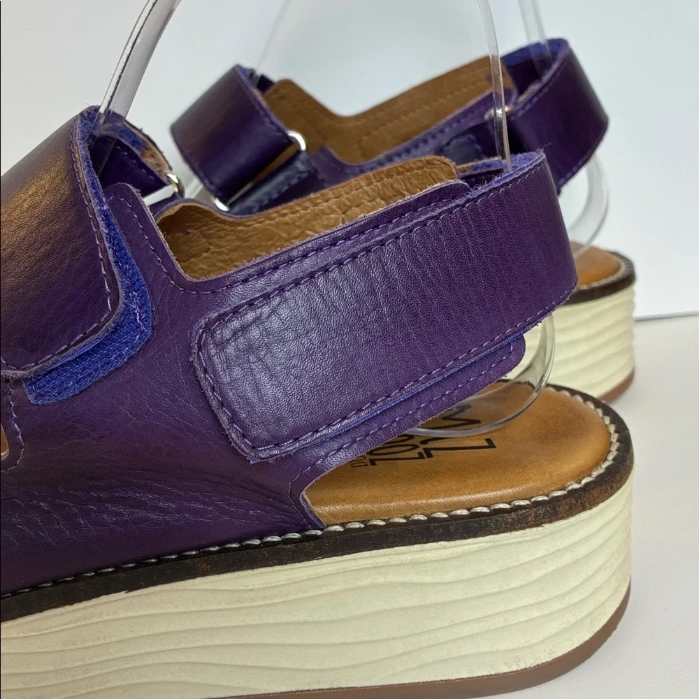 Miz Mooz Violetta Sandal Eggplant Purple Sz 40 US 9-9.5 Comfort Lug Sole Sport